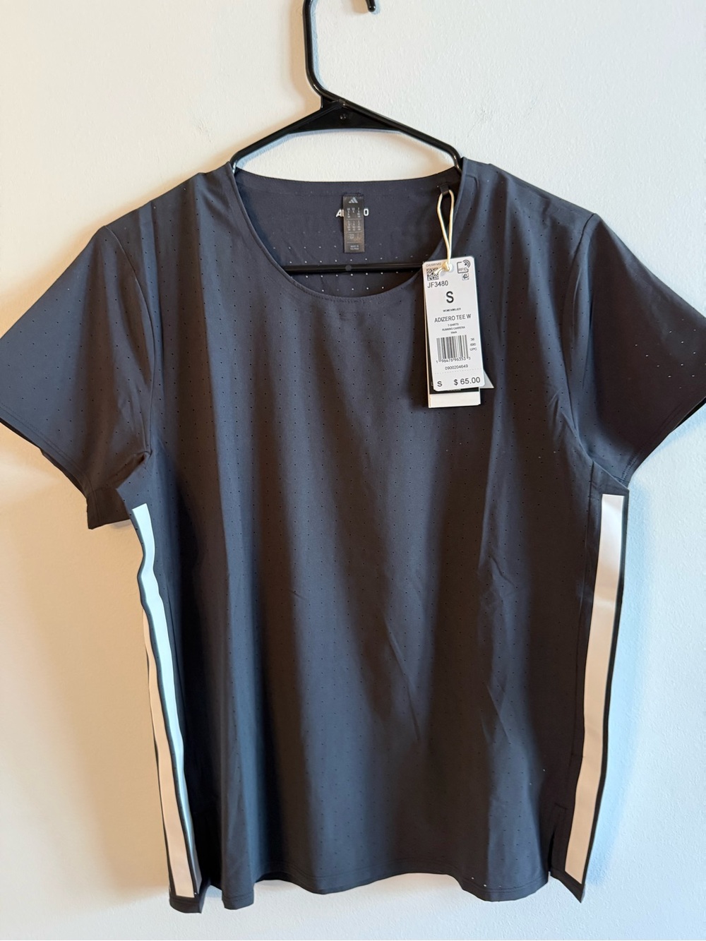 adidas Black Perforated Adizero Running Tee